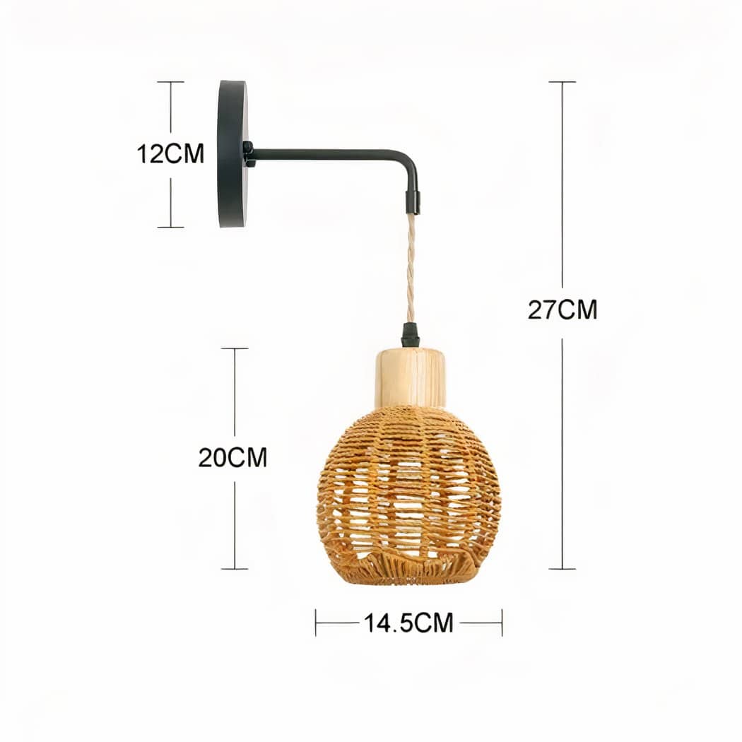 Applique murale suspendue en rotin dans le style bohème – Avelin Rivage