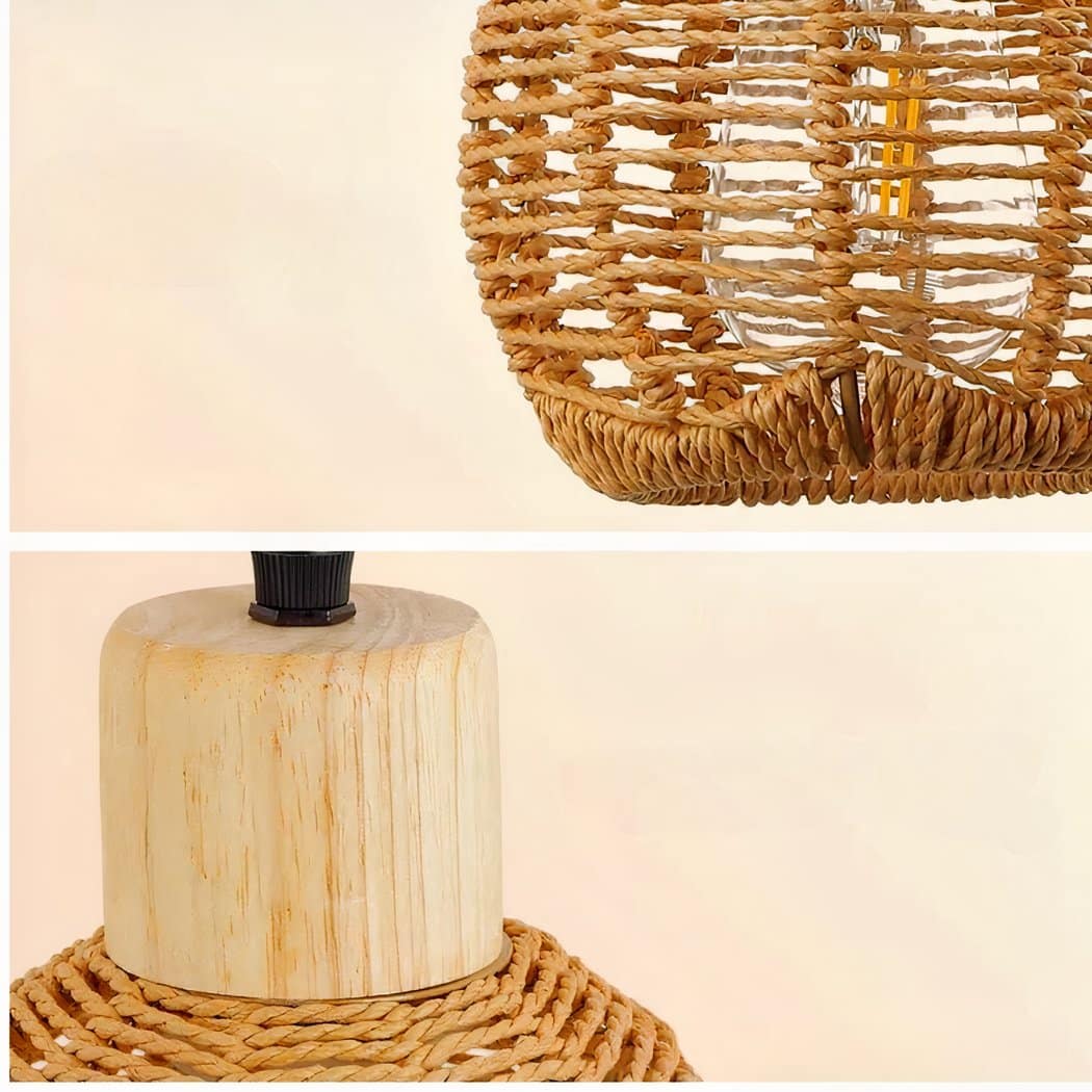 Applique murale suspendue en rotin dans le style bohème – Avelin Rivage