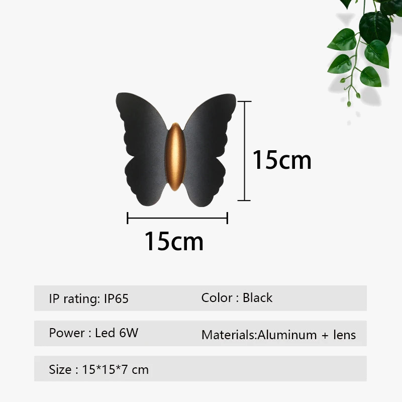 Applique murale — Étanche design papillon pour éclairage extérieur moderne