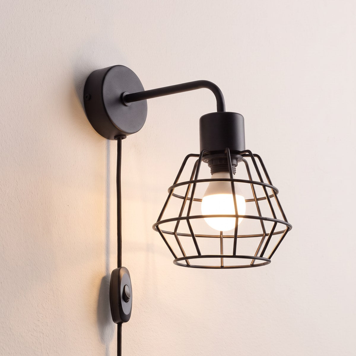 Applique murale — Pour tête de lit style industriel en acier noir
