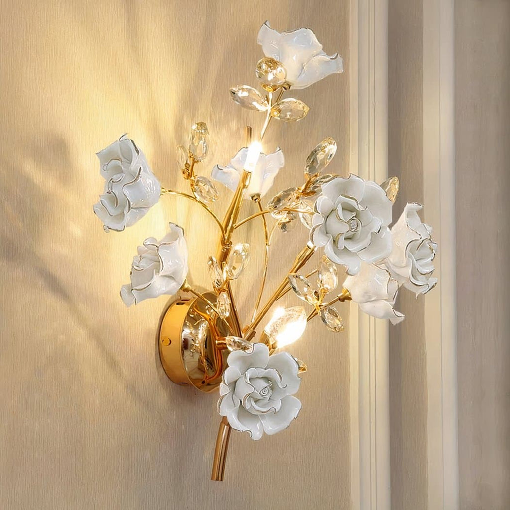 Applique murale vintage fleurs en céramique – Évarine Orée