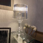 Kristy Lamp de Table Cylindre Moderne, Arcylique, Noir/Transparent, Salon - Neutralighting