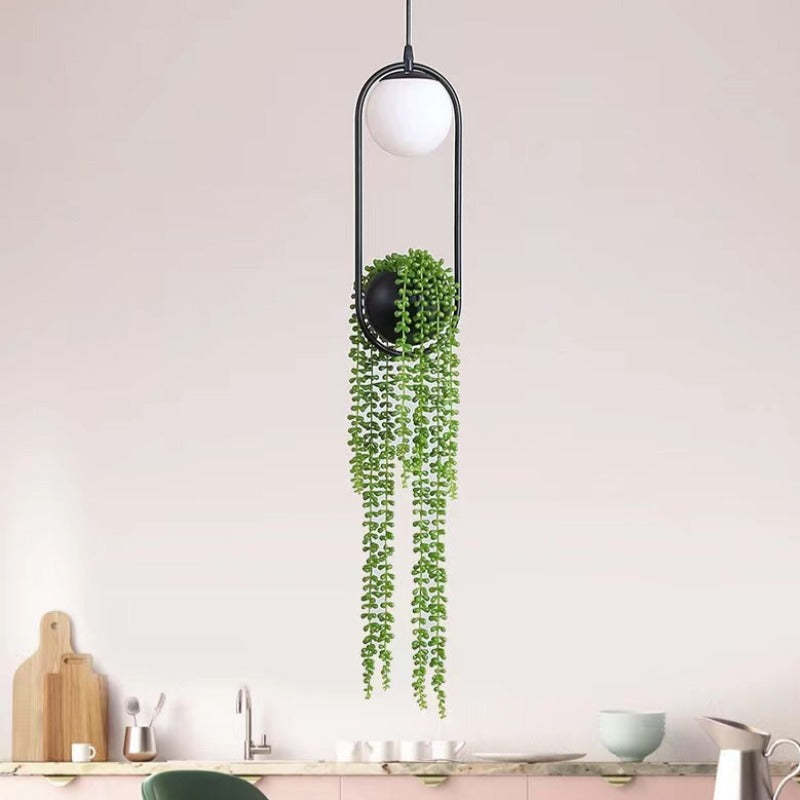 Ritta Suspension Globe Simple, Métal/Acrylique, Noir/Blanc, Chambre à Coucher/Cuisine - Neutralighting