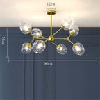 Valentina Suspension Multi Retro, Metal/Verre, Noir/Or, Chambre - Neutralighting