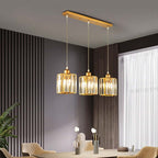 Vina Suspension Ronde/Carré Nordique. Métal/Verre. Noir/Or. Salon/Bar - Neutralighting
