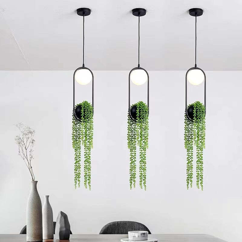 Ritta Suspension Globe Simple, Métal/Acrylique, Noir/Blanc, Chambre à Coucher/Cuisine - Neutralighting