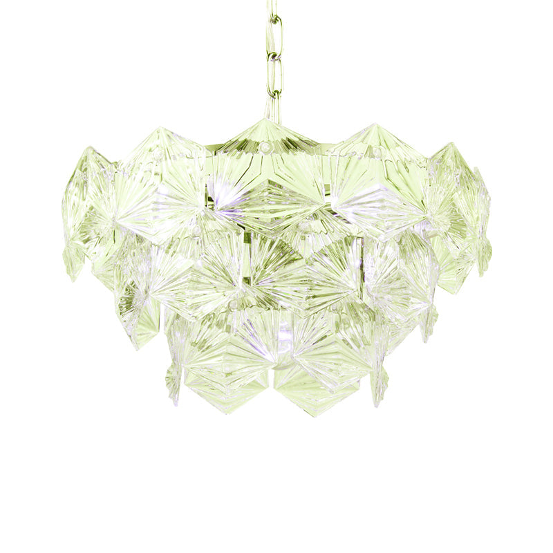 Kristy Lustre Hexagone Cristal, Métal/Cristal, Dégagé/Gris Fumé/Glaçage/Champagne, Salon - Neutralighting