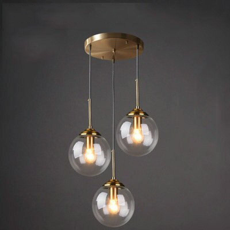 Narell Luminaires Suspension Verre Transparent Ambre - Neutralighting