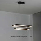 Arisha Suspension Rectangulaire Nordique, Métal/Acrylique, Noir, Chambre à Coucher/Salon - Neutralighting