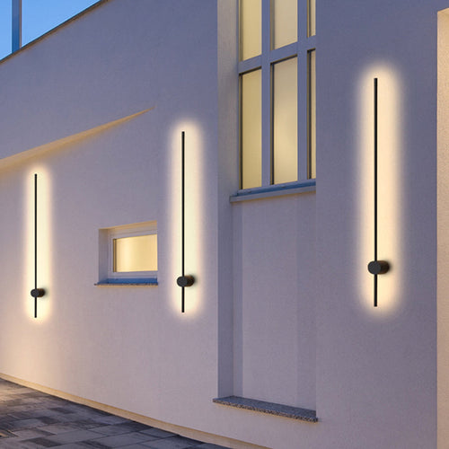 Eonix Applique Murale d'Extérieur Minimaliste Linéaire LED. Métal. Noir. Jardin - Neutralighting