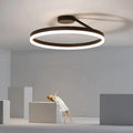 Arisha Plafonnier Rond Moderne, Métal/Acrylique, Noir/Blanc, Salon - Neutralighting