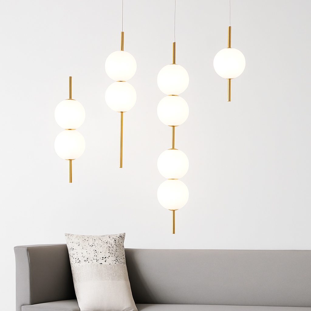 Suspension — Boule de verre suspension pour chambre chevet lampe suspendue lustres de plafond éclairage moderne décoration entrée Luminaire LED