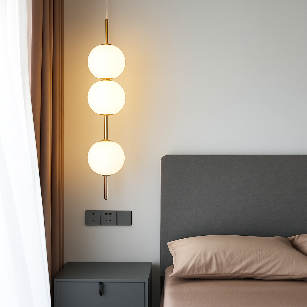 Suspension — Boule de verre suspension pour chambre chevet lampe suspendue lustres de plafond éclairage moderne décoration entrée Luminaire LED