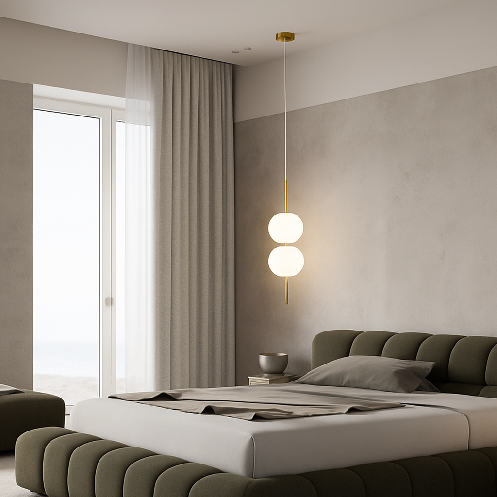 Suspension — Boule de verre suspension pour chambre chevet lampe suspendue lustres de plafond éclairage moderne décoration entrée Luminaire LED