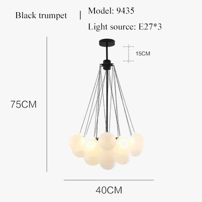 Suspension — Boules de verre blanches modernes suspension lumières pour salle à manger salon chambre cafés Hall décor à la maison lustres intérieur Lustre Luminaire