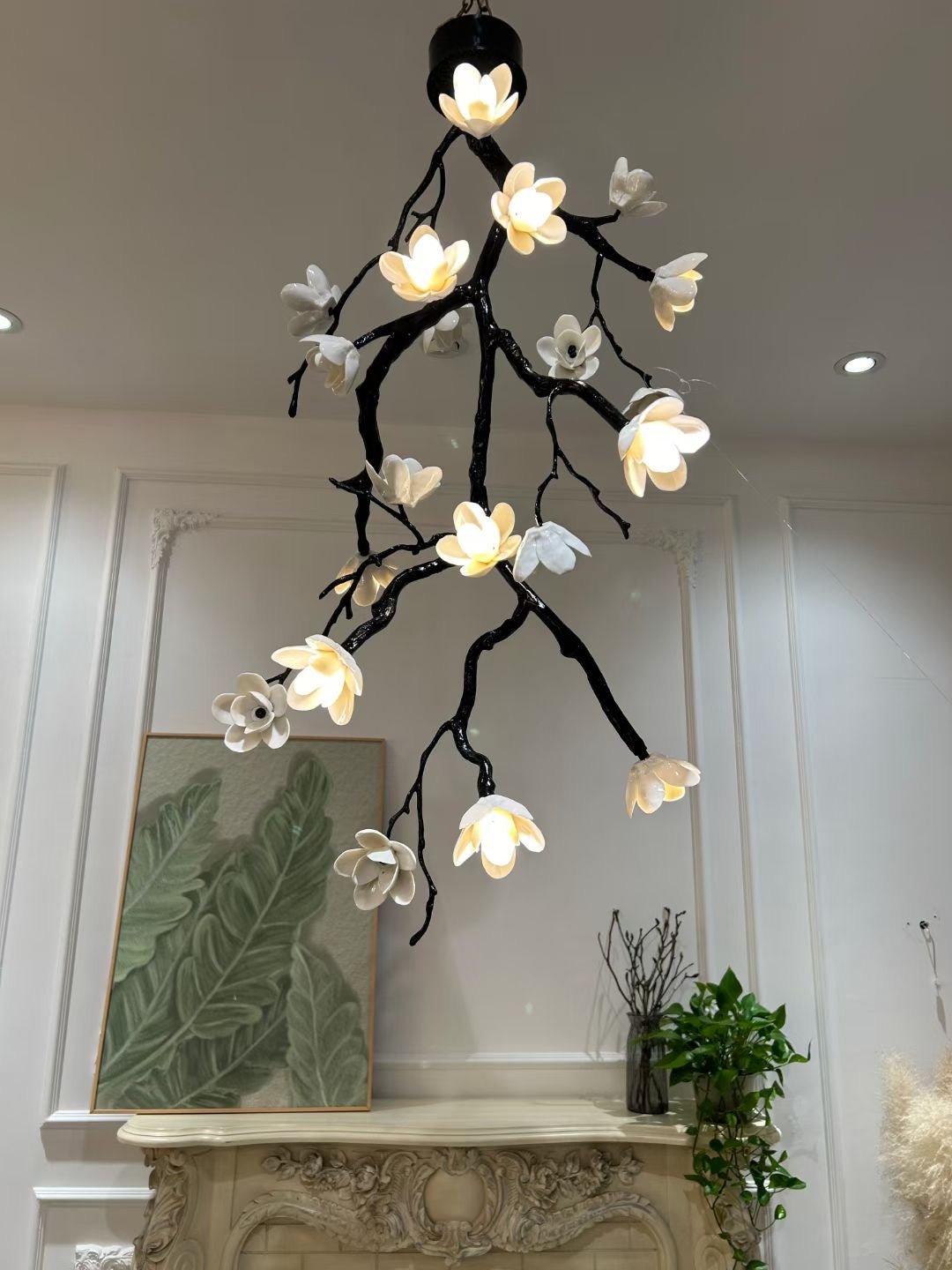 Lustra Lustre Noir Branche Fleur - Neutralighting