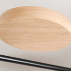 Arisha Plafonnier Rond Moderne, Métal/Bois, Blanc/Vert/Gris, Salon - Neutralighting