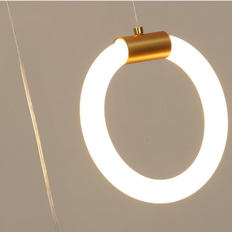 Valentina Luminaires Suspension LED Anneau Simple, Métal, Or, Salon - Neutralighting
