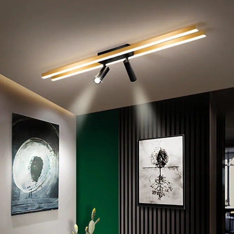 Aim Plafonnier Cylindre Moderne, Métal/Gel de Silice, Doré, Salle à Manger - Neutralighting
