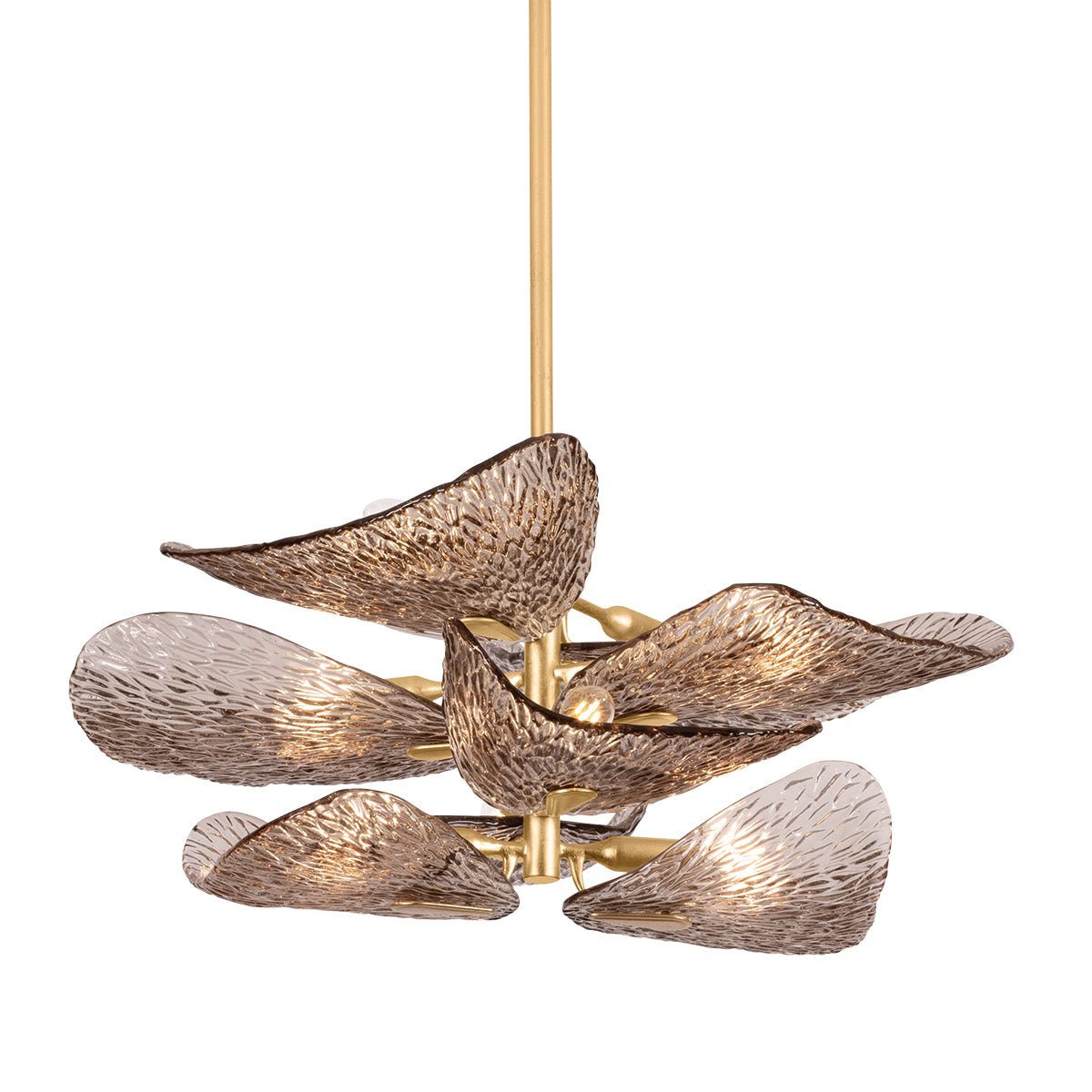Aurora Chandelier en Verre Pétale Superposé Bronze - Neutralighting