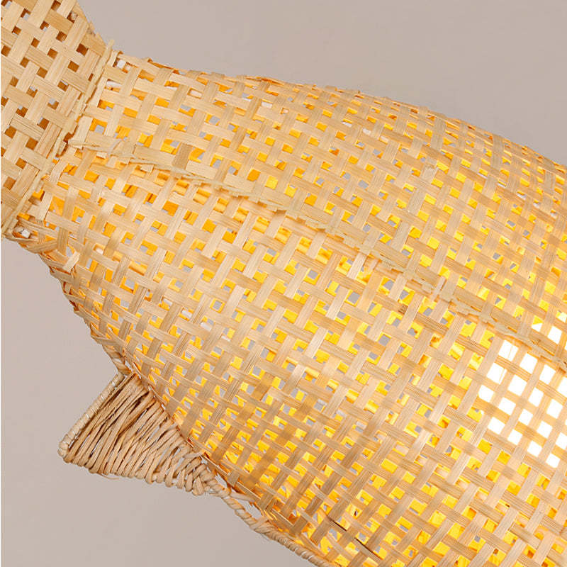 Ritta Luminaires Suspension Poisson Simple Métal/Rotin, Salon - Neutralighting