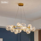 Valentina Suspension Boule Moderne, Métal/Verre, Doré/Noir, Salon - Neutralighting