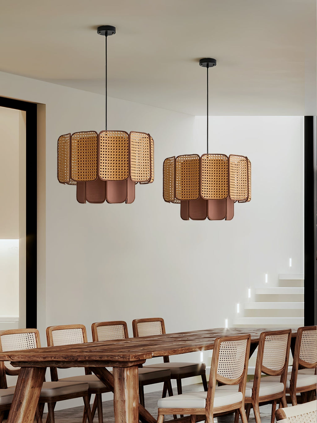 Cane Lampe Suspendue Vintage en Tissu - Neutralighting