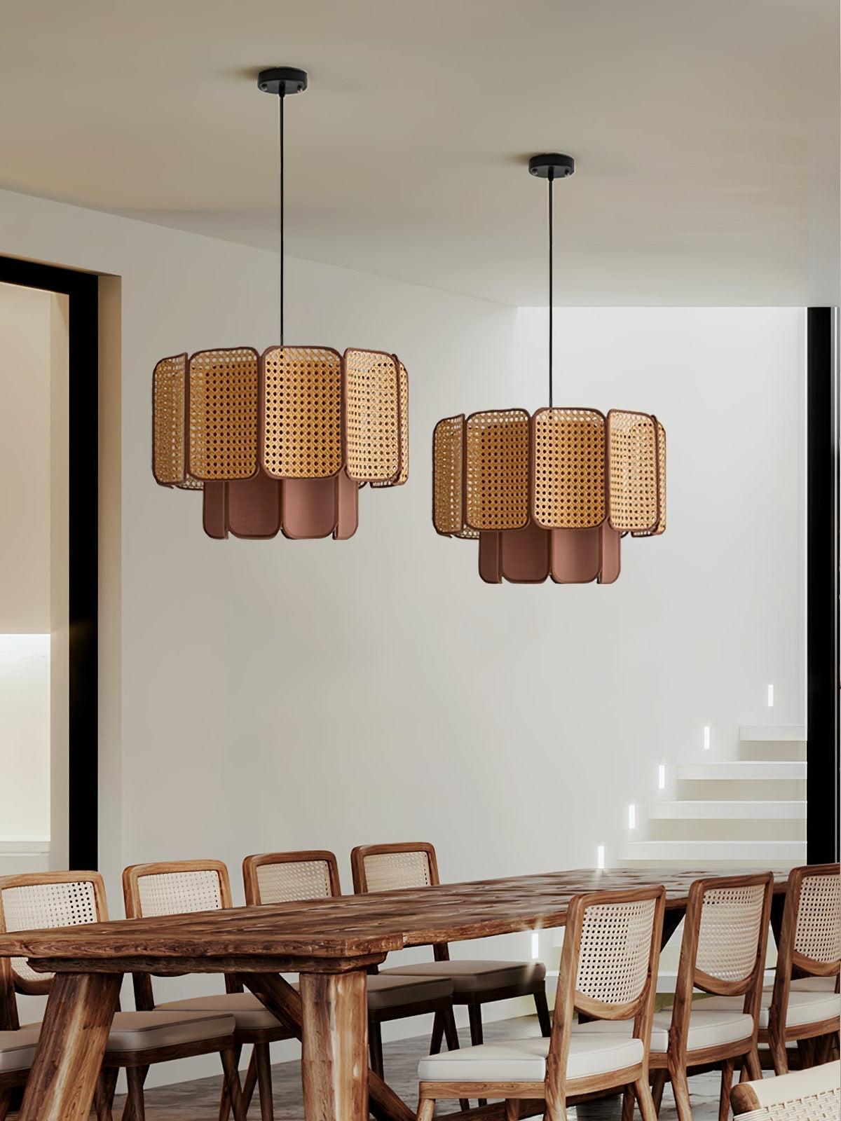 Cane Lampe Suspendue Vintage en Tissu - Neutralighting