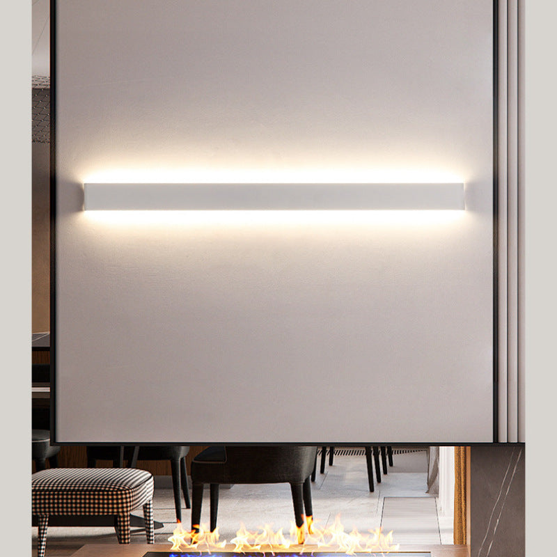 Ray Applique Murale Rectanglaire Minimaliste, Métal/Acrylique, Noir/Blanc, Salle de Bain - Neutralighting