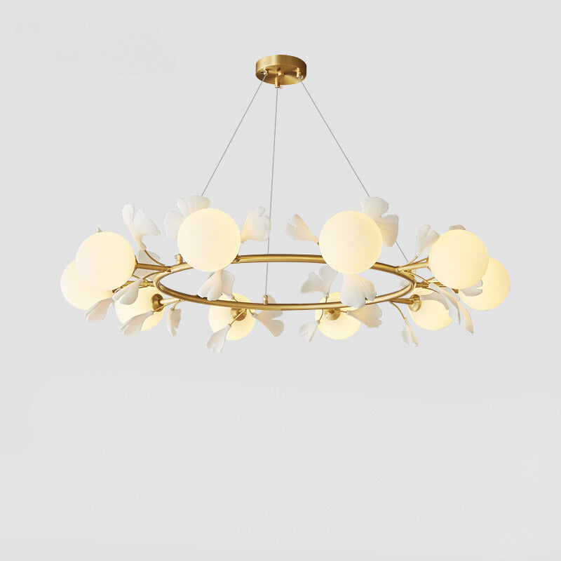 Olivia Lustre Luxueux Minimaliste Créatif Feuille Verre Salon - Neutralighting