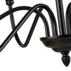 Silva Lustre Bougie LED Moderne, Métal, Noir, Chambre à Coucher - Neutralighting
