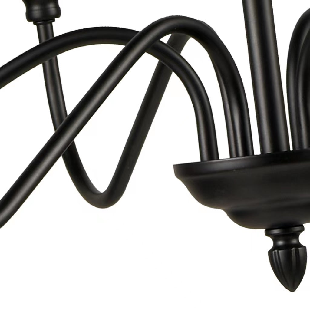 Silva Lustre Bougie LED Moderne, Métal, Noir, Chambre à Coucher - Neutralighting