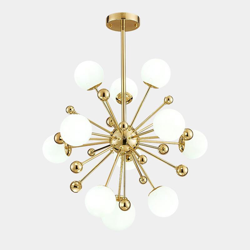 Lustra Chandelier Laiton Globe Opale - Neutralighting