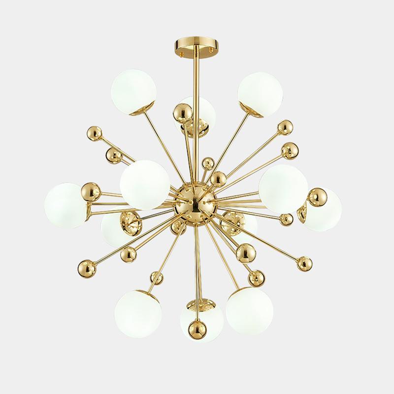 Lustra Chandelier Laiton Globe Opale - Neutralighting