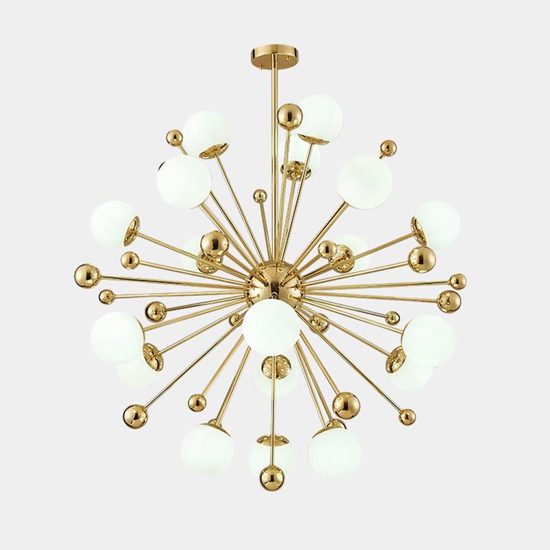 Lustra Chandelier Laiton Globe Opale - Neutralighting