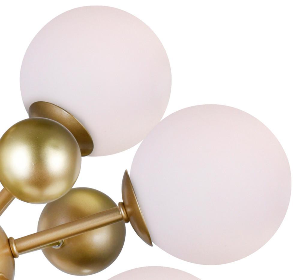 Lustra Chandelier Laiton Globe Opale - Neutralighting