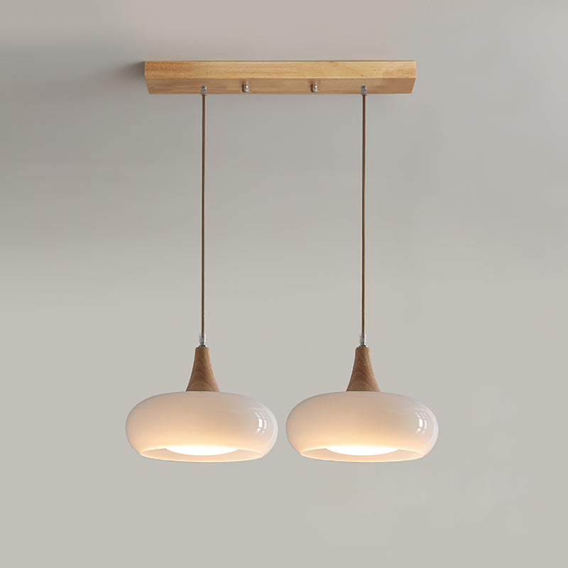 Charlotte Suspension Bois 1/2/3 Lampes - 2 Lampes - Blanc