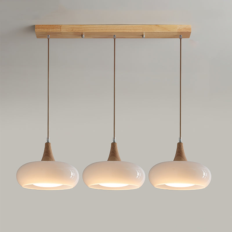 Charlotte Suspension Bois 1/2/3 Lampes - 3 Lampes - Blanc