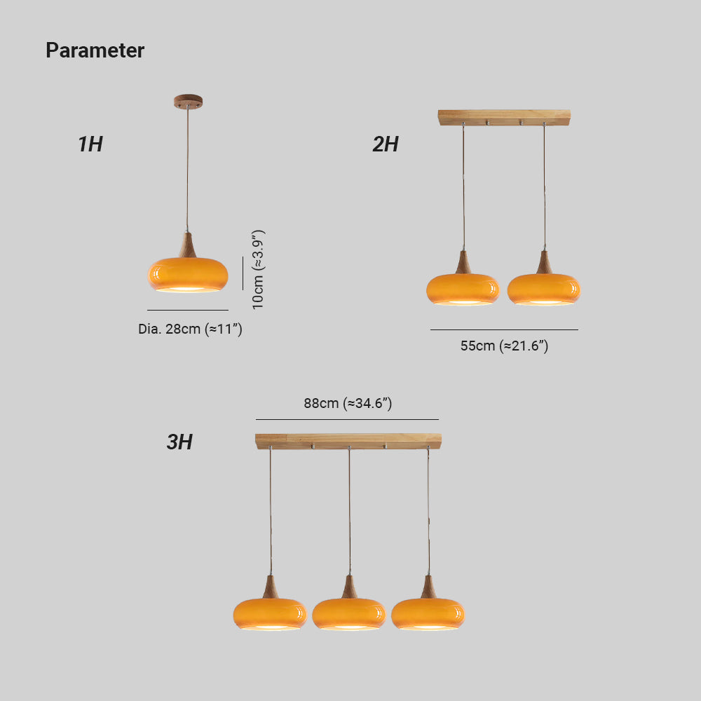 Charlotte Suspension Bois 1/2/3 Lampes - 3