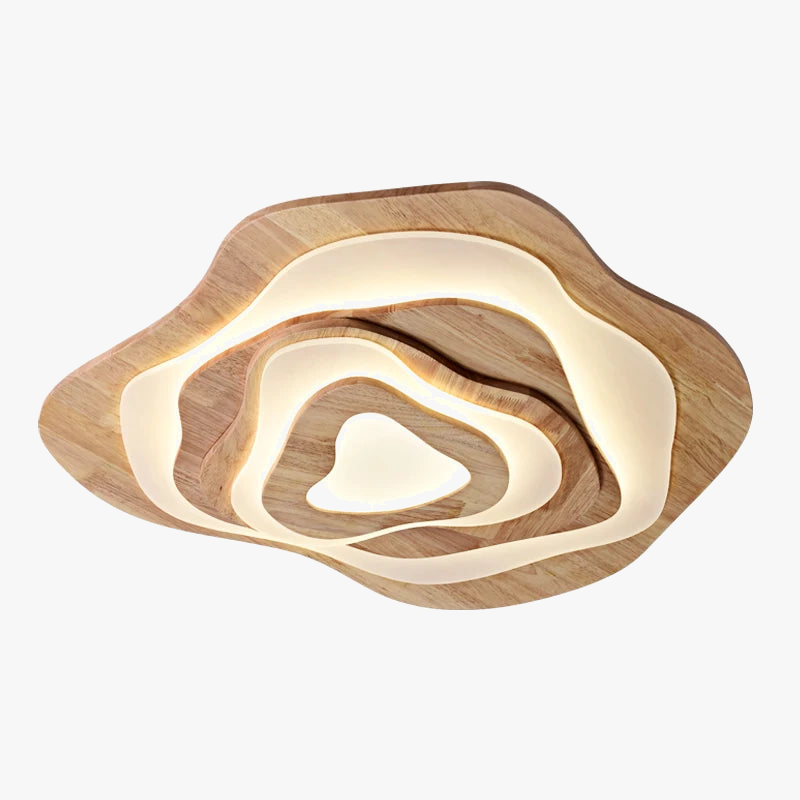 Plafonnier — Chinois Zen en bois nuage acrylique LED
