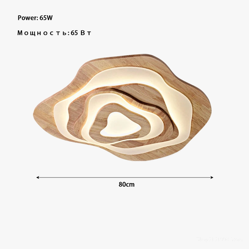 Plafonnier — Chinois Zen en bois nuage acrylique LED