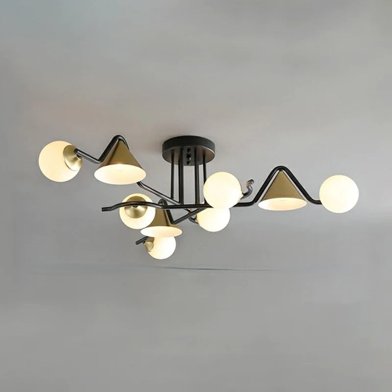 Arisha Design LED Plafonnier Métal/Verre Salon/Chambre à Coucher - Neutralighting