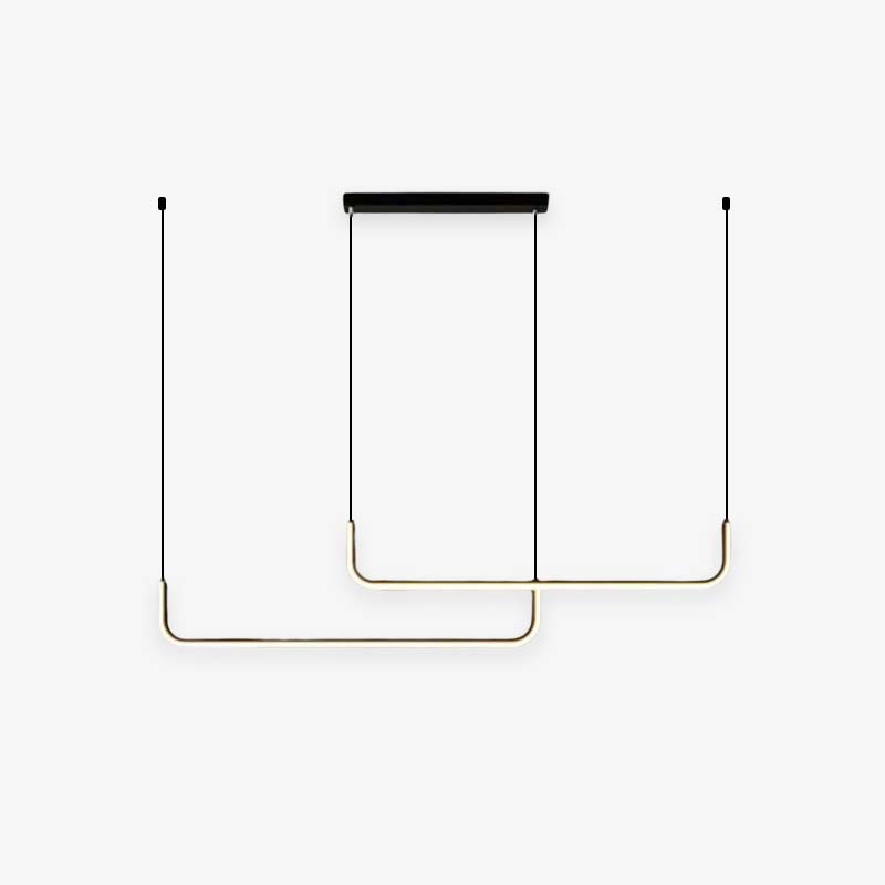 Clen Suspension Linéaire Minimaliste Or/Noir. Salon - 1