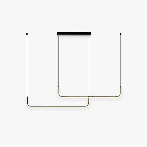 Clen Suspension Linéaire Minimaliste Or/Noir. Salon - 1
