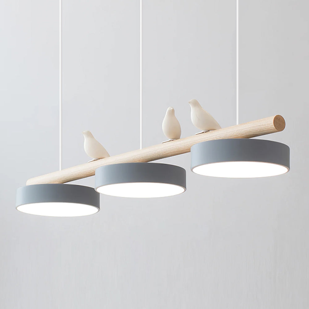 Cliff Suspension Oiseau - Câble Blanc - Gris - Lumière Chaude