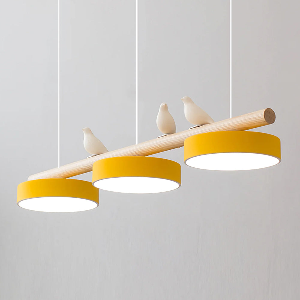 Cliff Suspension Oiseau - Câble Blanc - Jaune - Lumière Chaude