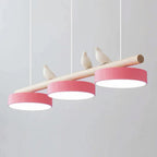 Cliff Suspension Oiseau - Câble Blanc - Rose - Lumière Chaude