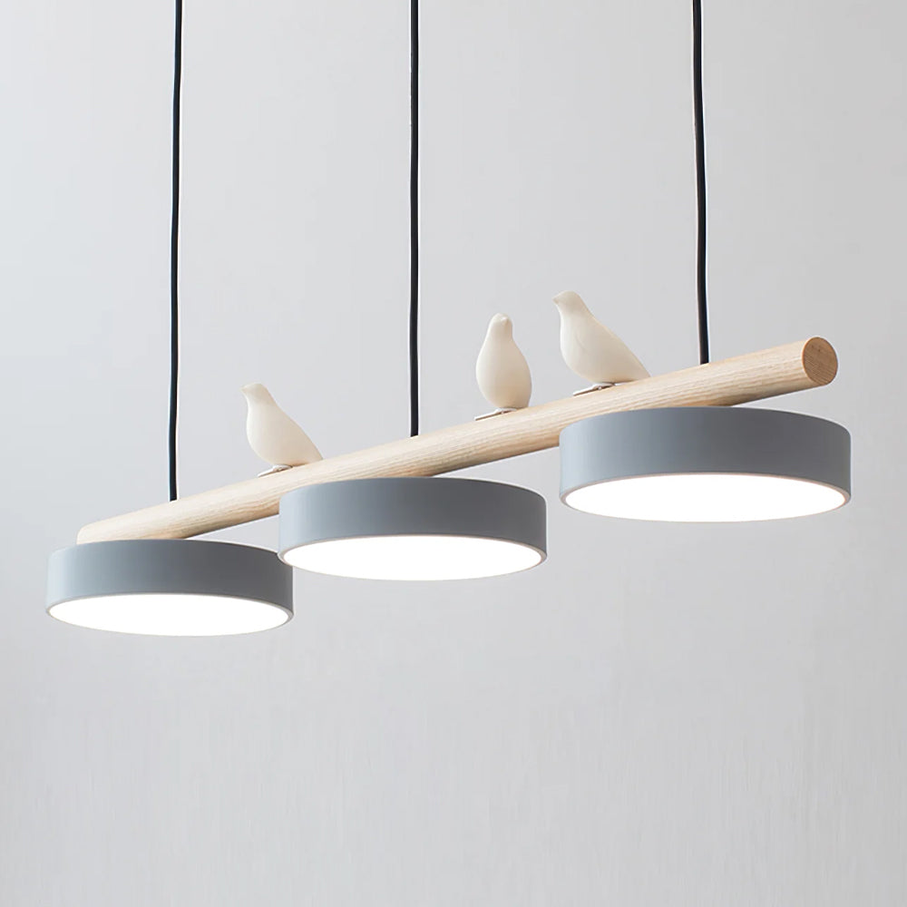 Cliff Suspension Oiseau - Câble Noir - Gris - Lumière Chaude