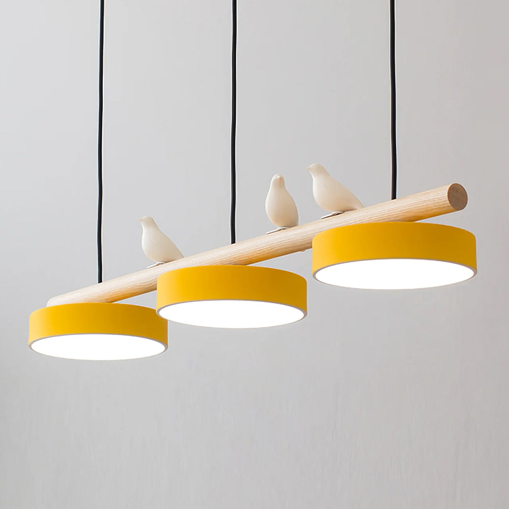 Cliff Suspension Oiseau - Câble Noir - Jaune - Lumière Chaude
