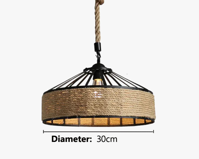 Lustre Industriel Henri Rivage en Corde et Métal